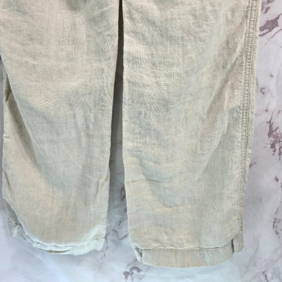 Allen Allen Pants Womens Small X 30 Cream Beige Linen Wide Leg Lakenlook - Picture 8 of 10
